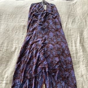 100% silk halter top backless maxi dress.